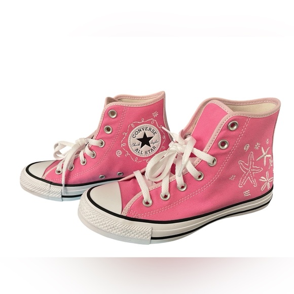 Chuck Taylor Custom Converse Starfish High-Top Womens Sneakers- Pink- Size 7 - Picture 1 of 14